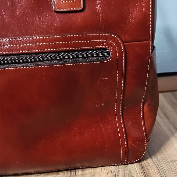 Fossil Sydney Cognac Leather Women's Large Tote Bag - Picture 4 of 17